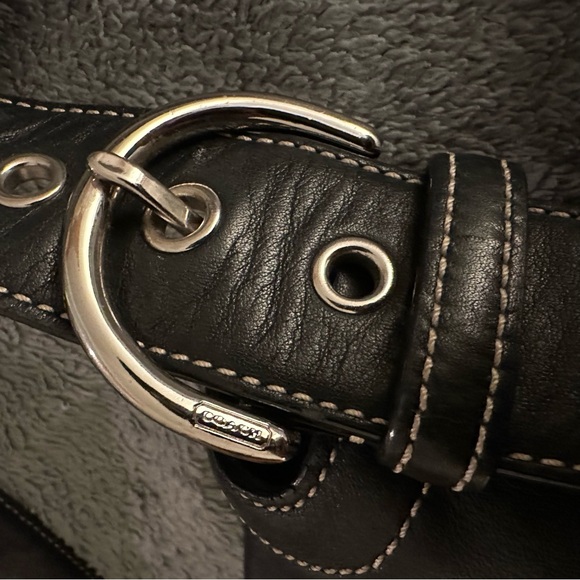 Vintage Coach Y2K 3653 Soho Black Double Pocket Flap Shoulder Bag - Picture 9 of 11